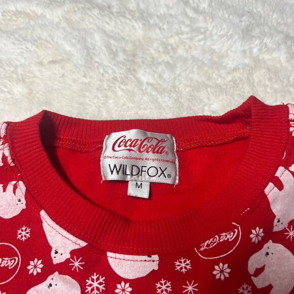 Wildfox x Coca-Cola‎ Red Polar Bear Holiday Print Sweatshirt – Women’s M - Picture 4 of 7